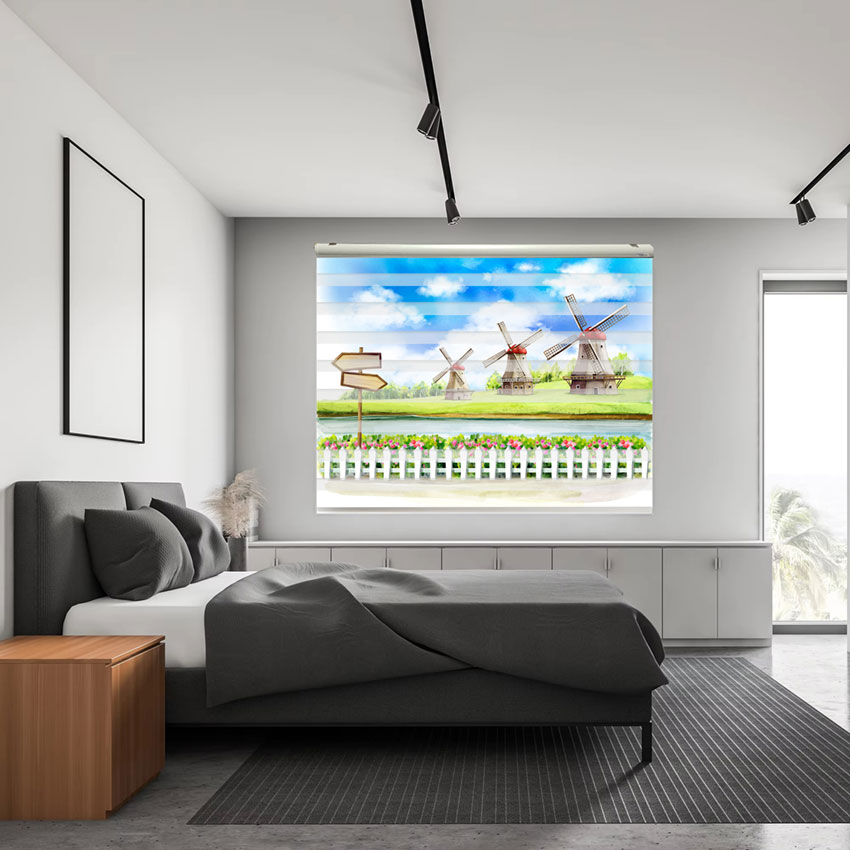 Rèm cầu vồng in tranh mã RCVI-091